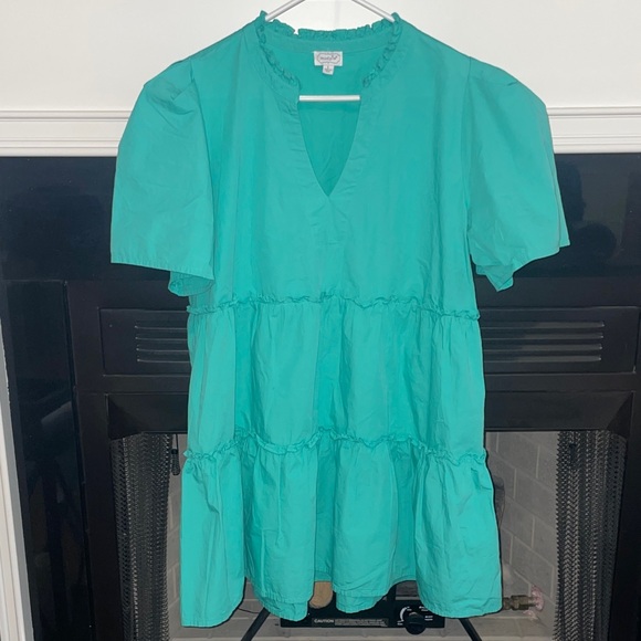 Mud Pie Dresses & Skirts - Mud Pie Teal Short Sleeve Dress